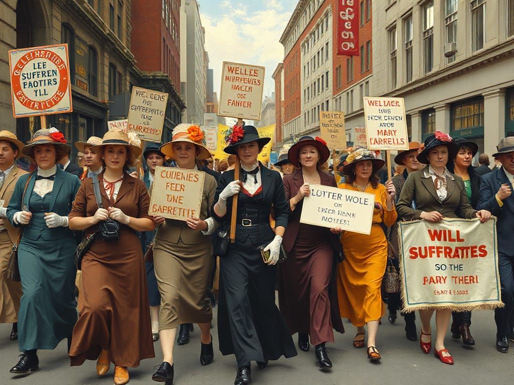 Early 20th-Century Suffragettes March for Women's Rights in ...