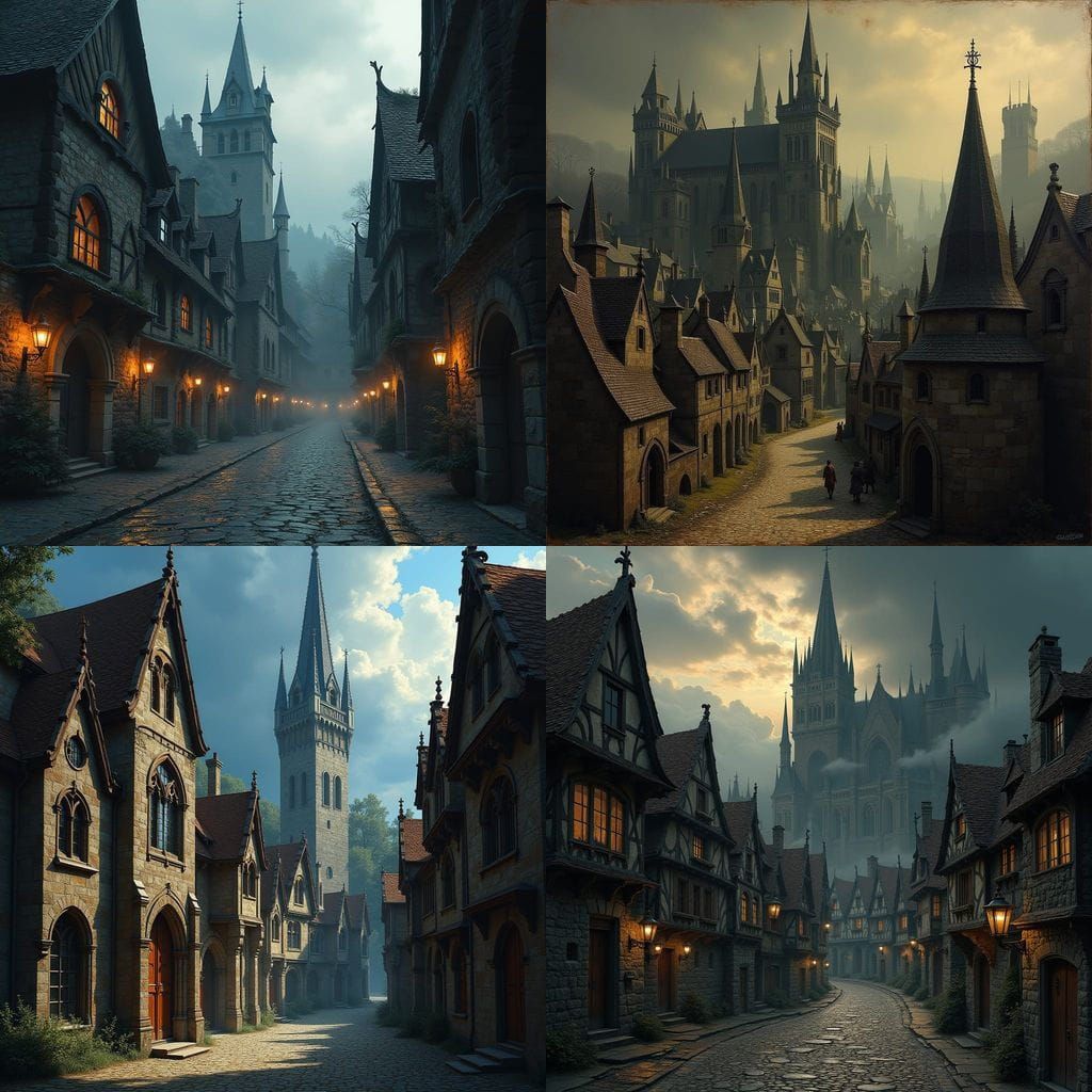 Gothic Medieval Village Masterpiece