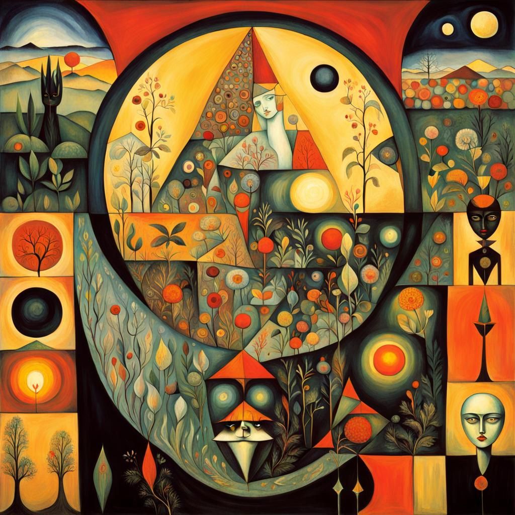 Psychedelic Gothic Goddess in Surrealist Anime Style