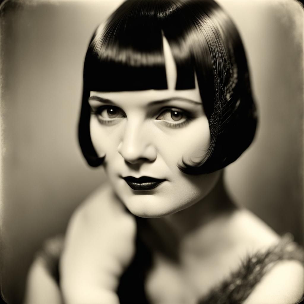 Elegant 1920s Flapper Portrait in Old Hollywood Style