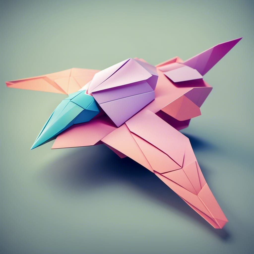 Origami Spaceship Papercraft in 8K Resolution