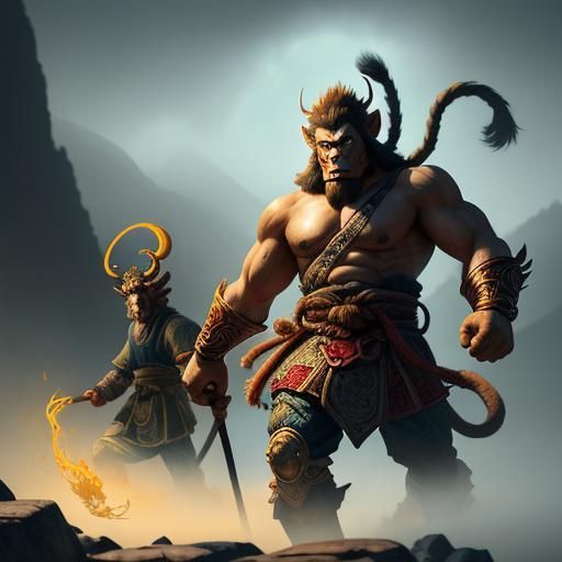 Monkey King's Journey: Manga-Style Mountain Adventure
