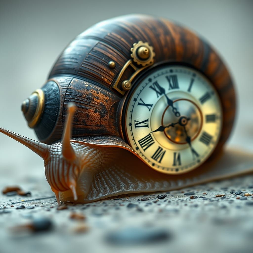 Clockwork Snail with Intricate Steampunk Shell