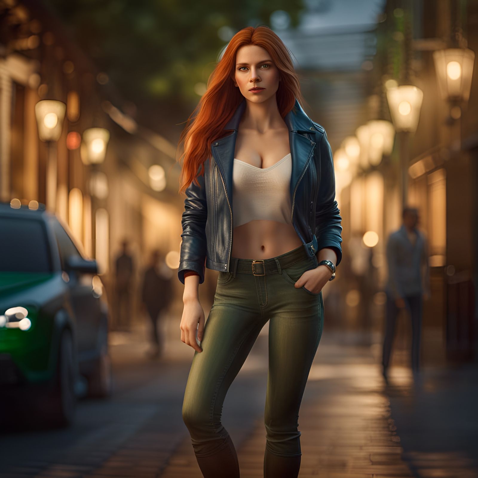 Beautiful Woman in Rocking Chair: Realistic Photo