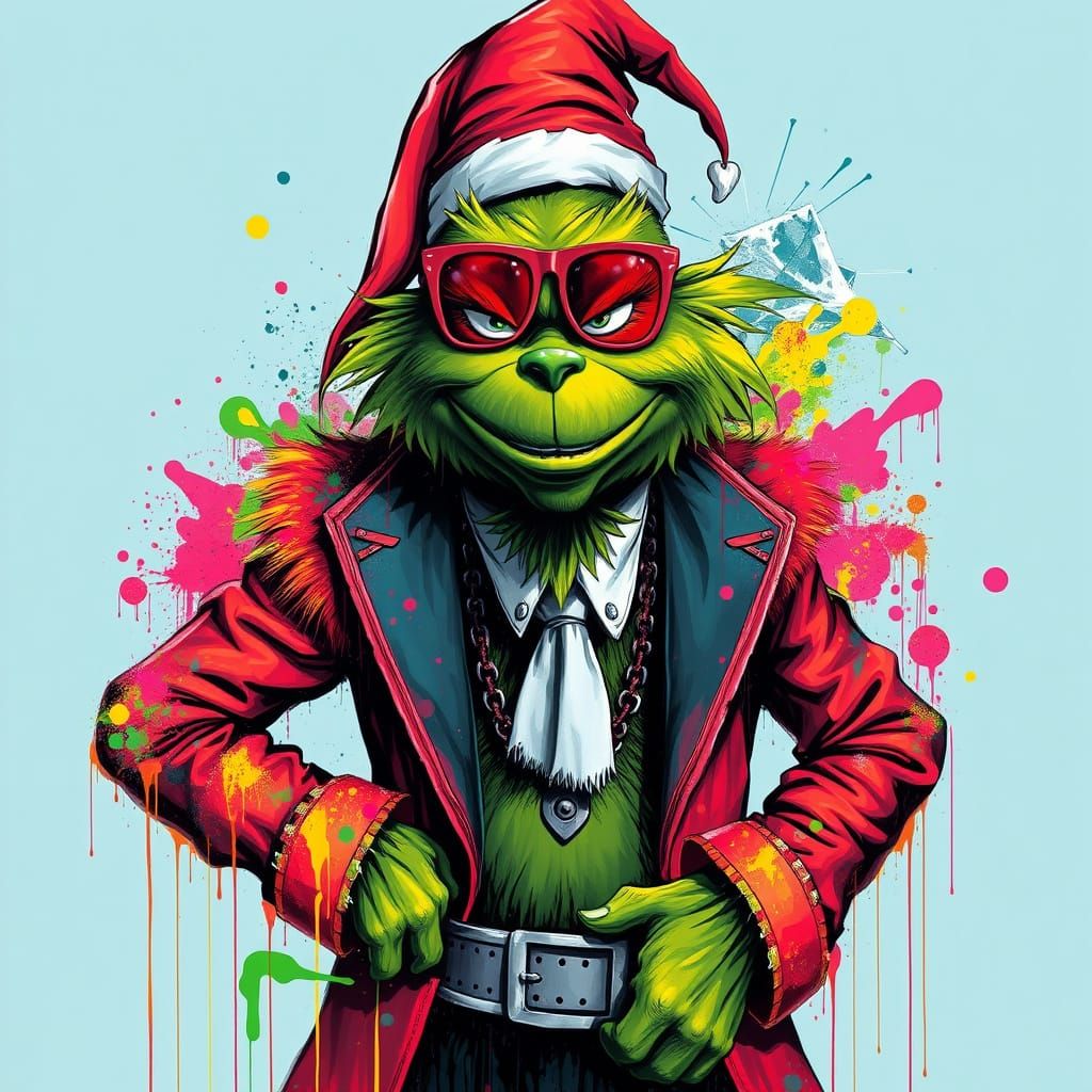 The Grinch in a Flashy Pimp Attire