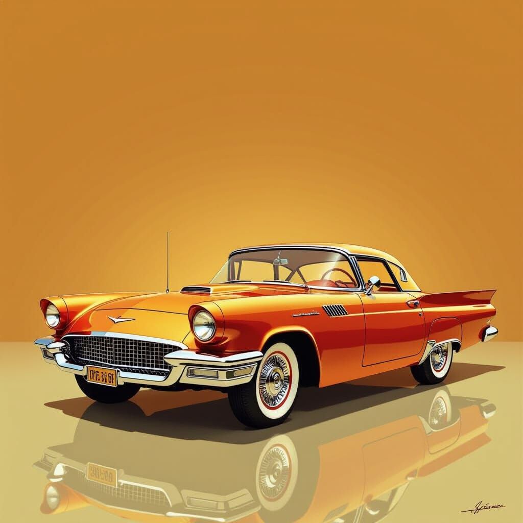 Elegant 1960s French Car in Vintage Style