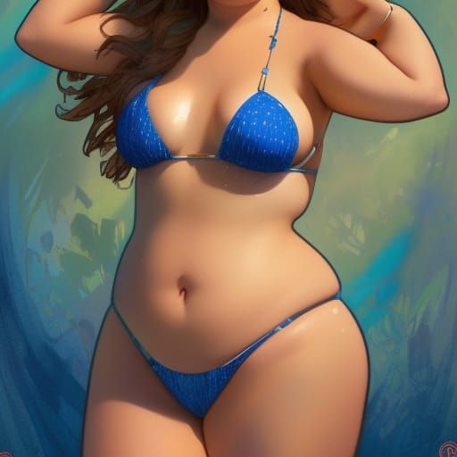 Beautiful Chubby Girl Portrait in Hyperdetailed Style