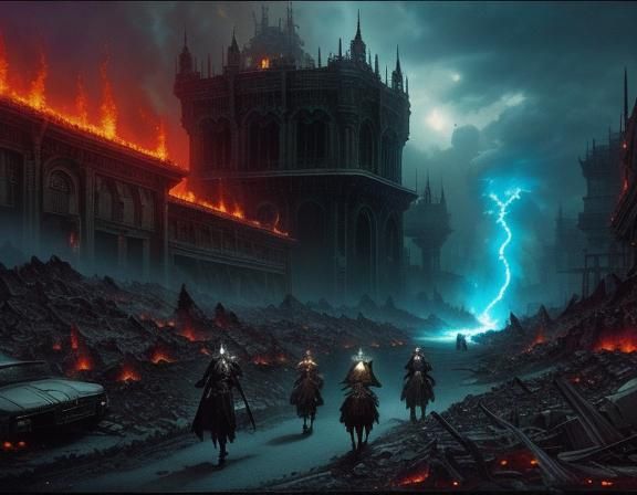 Elemental Horsemen Ride Through Dead City