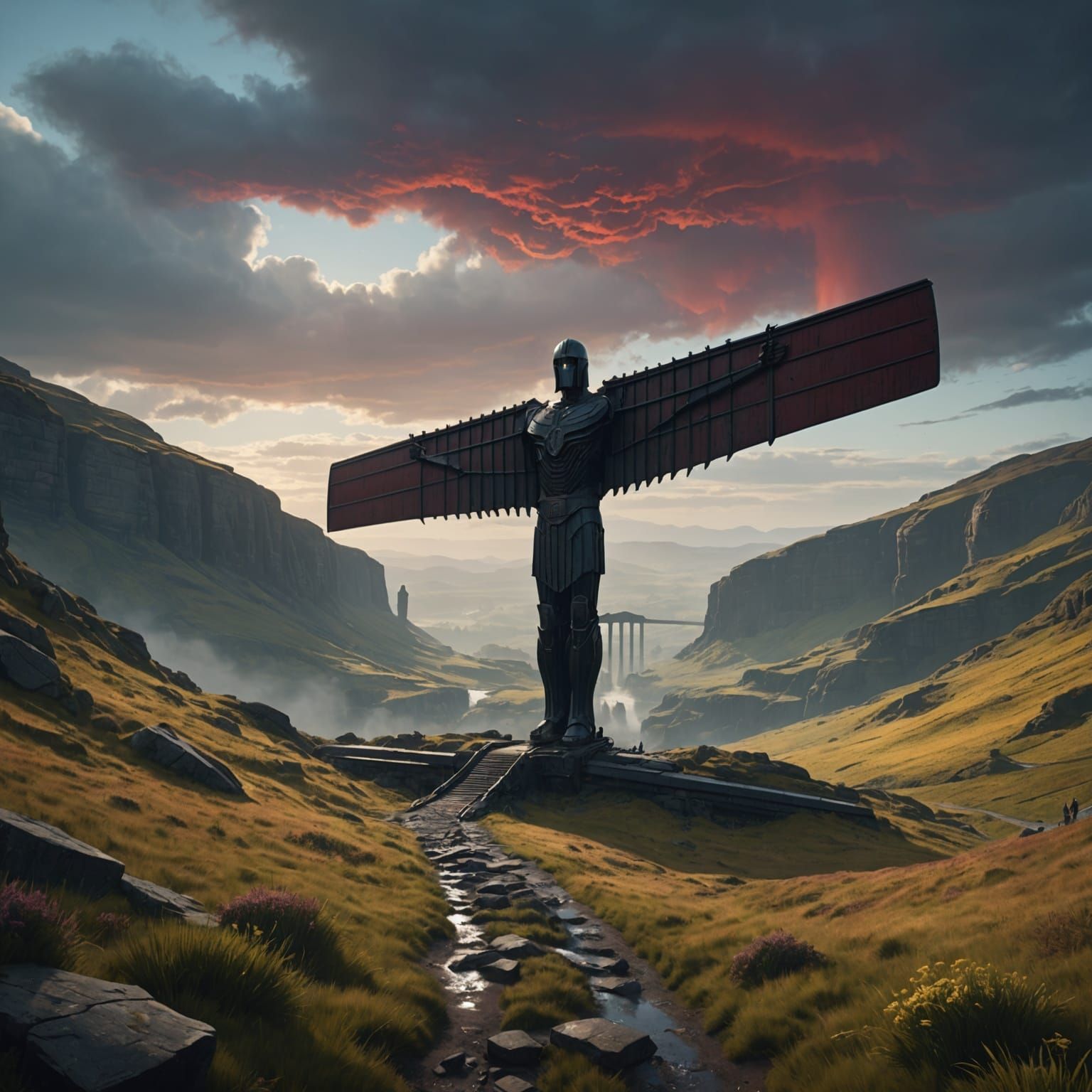 Angel of the North: Evil Encounter, Detailed Matte Painting