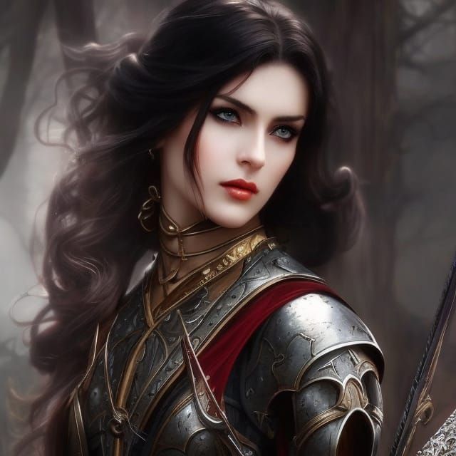 Stunning Medieval Woman Portrait in Digital Art Style