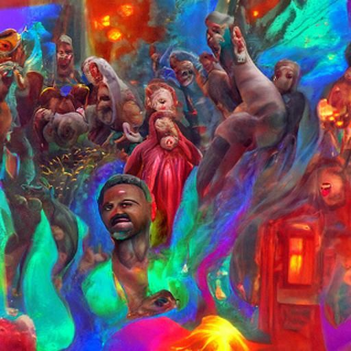 Cosmic Protest: An Astral Illustration in Mixed Media