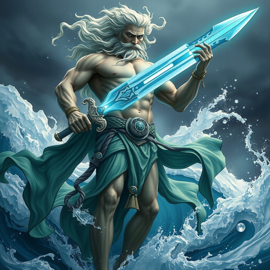 Poseidon in Majestic Aquamarine Glory