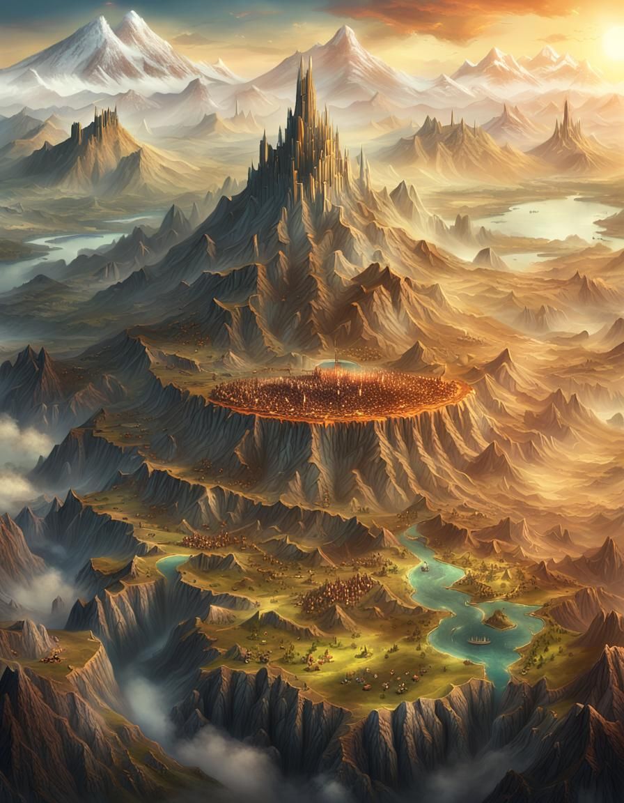 Epic Fantasy World Map of War-torn Lands