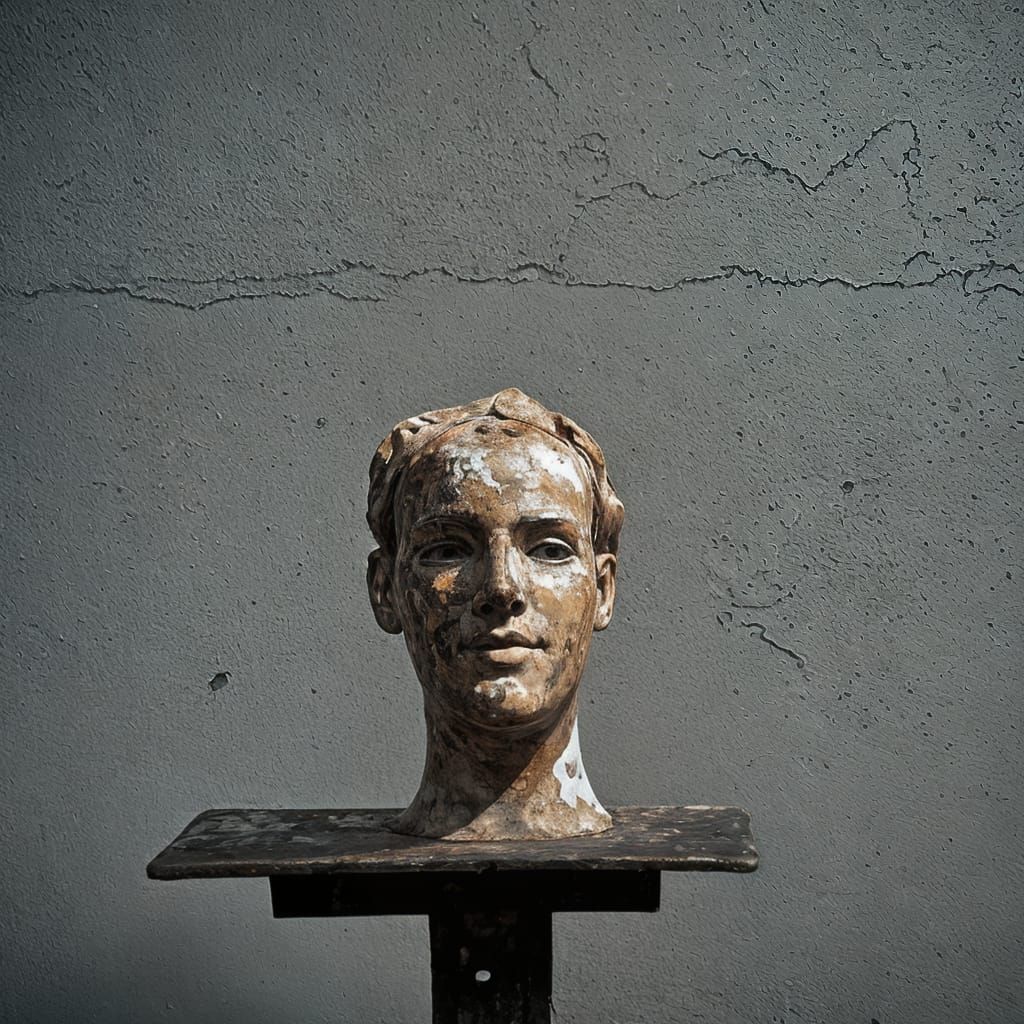 Eerie Film Noir Still Life with Dummy Head