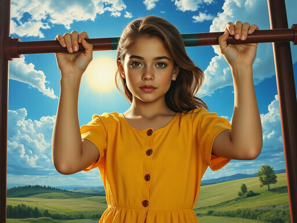 Surreal Fantasy Portrait of Alexis in a Whimsical Playground