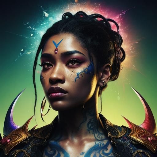 Goddess Shows Love in Hyperrealistic Splash Art