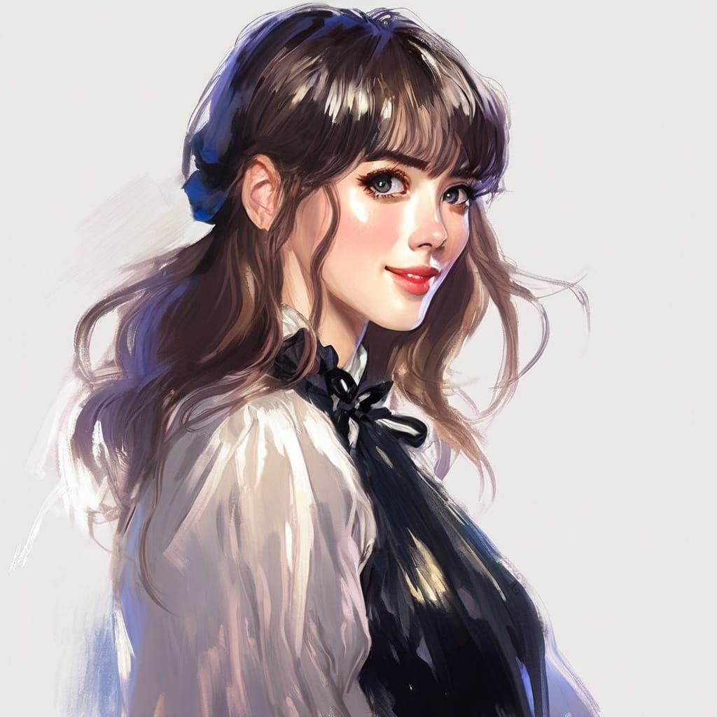 Impressionistic Anime Portrait with Dreamlike Quality