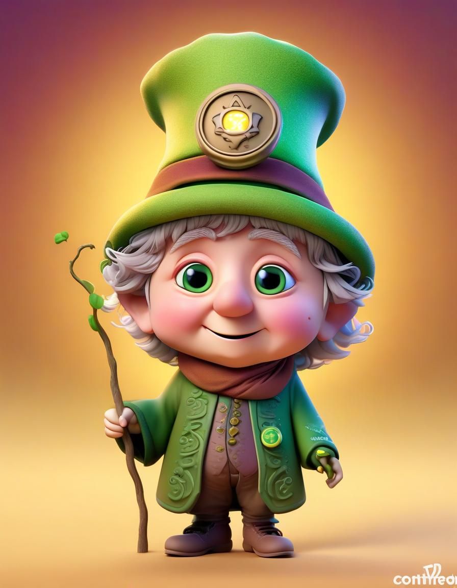 Professor Sprout as Cute Chibi in 3D Style