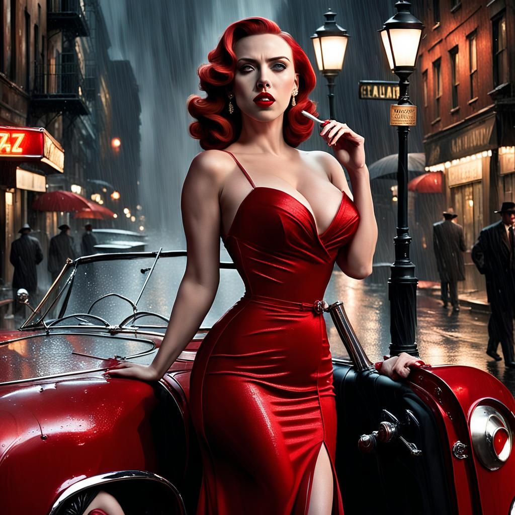 Jessica Rabbit in Film Noir Style