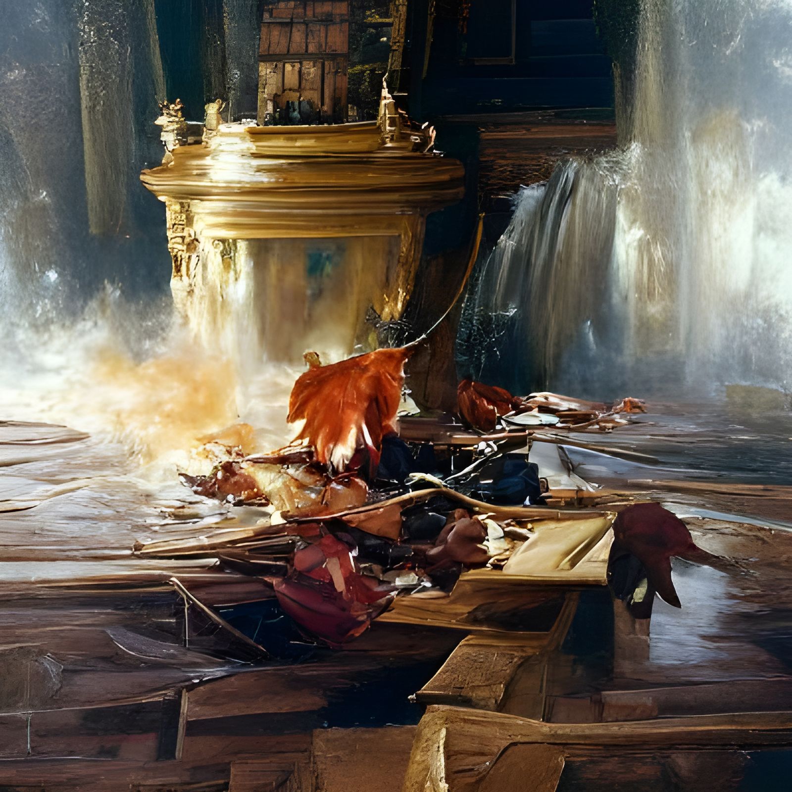 Gothic Mansion Inspired by James Gurney, Oil Painting