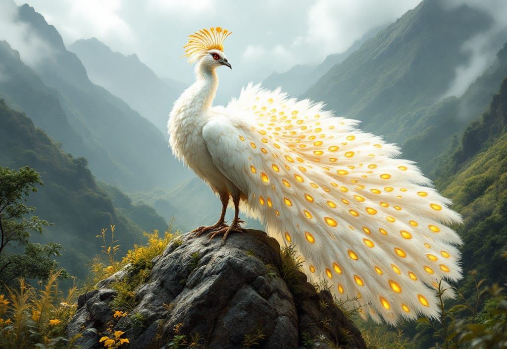 Majestic White Bird in Lush Colombian Mountains