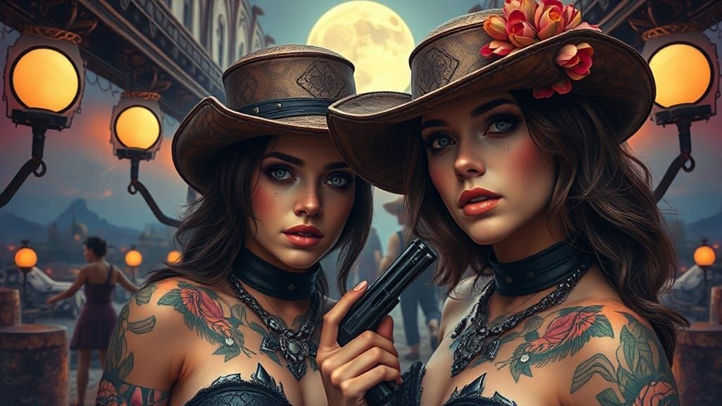 Surreal Western Fantasy Horror in Mirrored Landscape