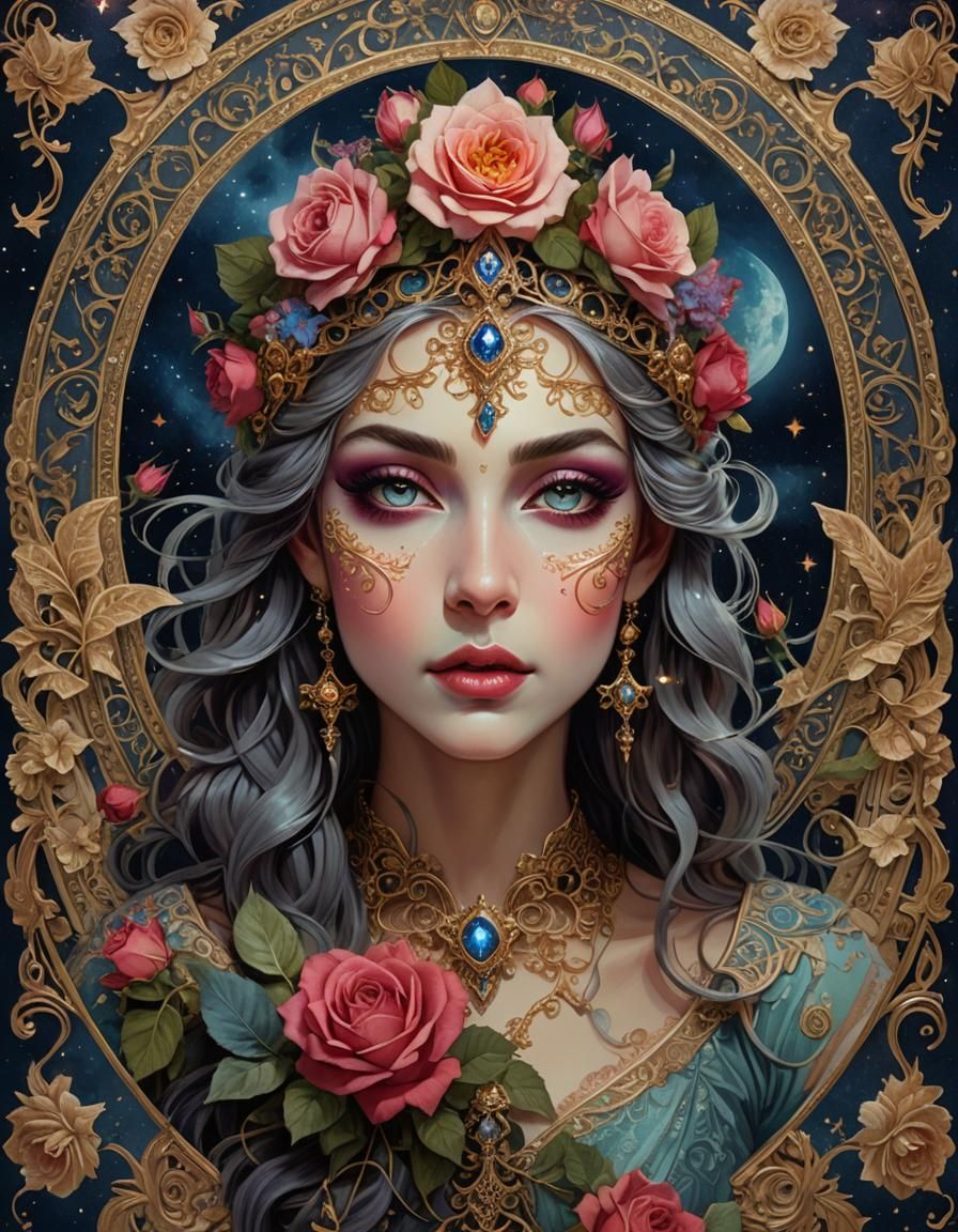 Baroque Surreal Portrait of Night Elf Princess