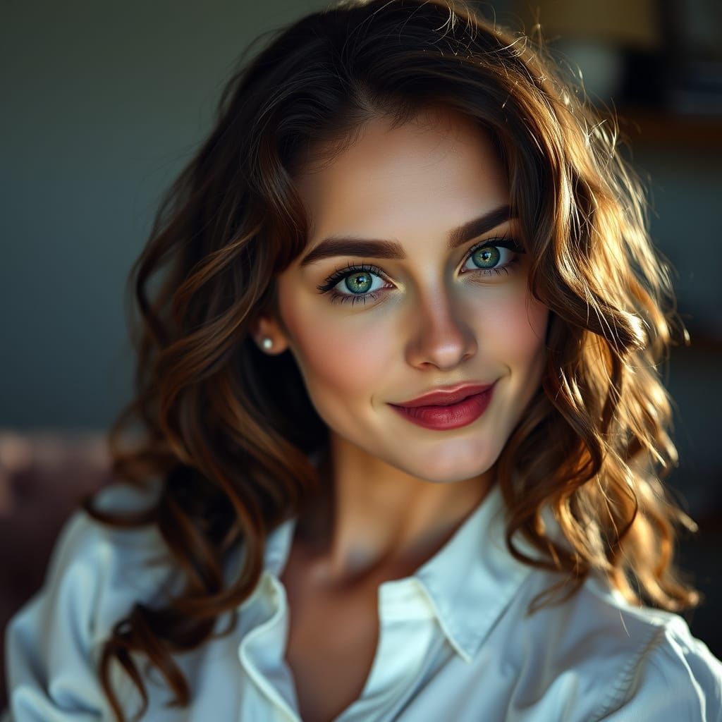 Elegant Woman Captured in Intimate Realism