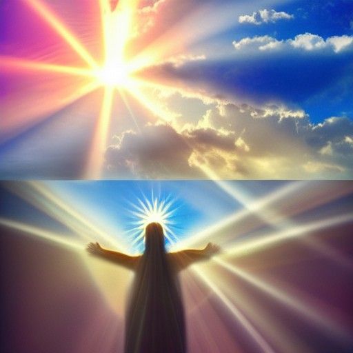Divine Sunshine Beams Through Clouds