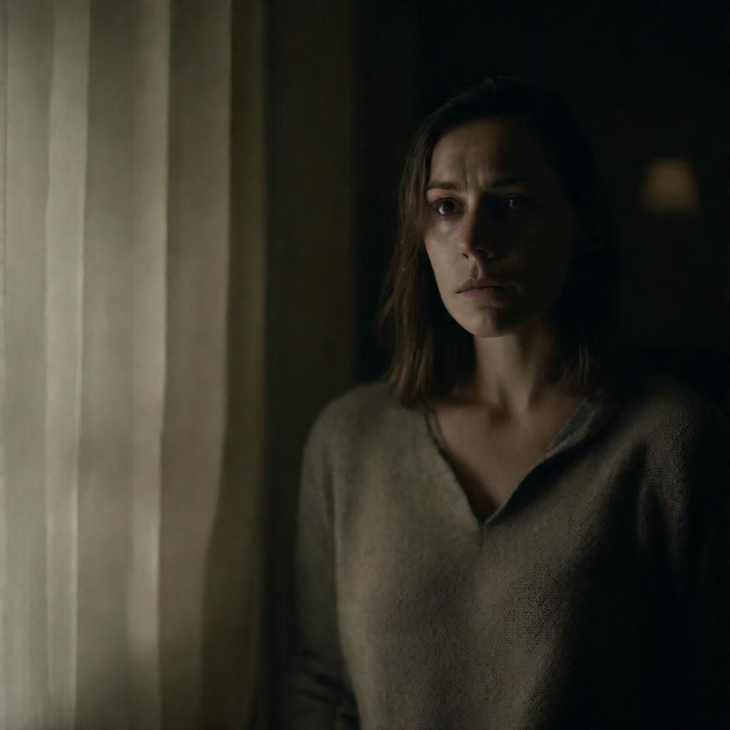 Monochromatic Portrait of Indifference in Cinematic Style