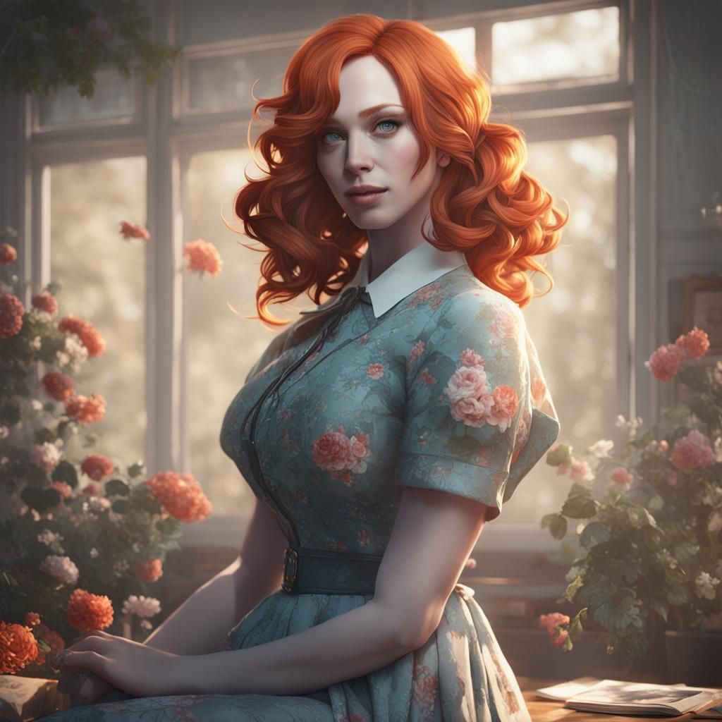 Anime Art: Sensual Woman in Detailed 3D Rendering