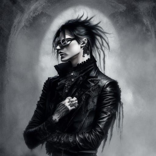 Gothic Teenagers in Sunglasses: Dark Romanticism Portrait