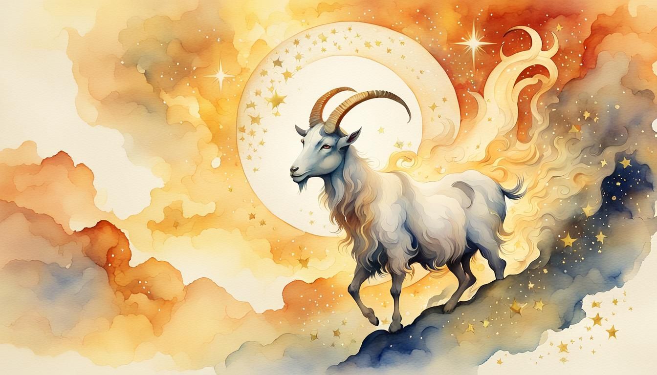 Divine Aries God Amidst Radiant Crescent Moon