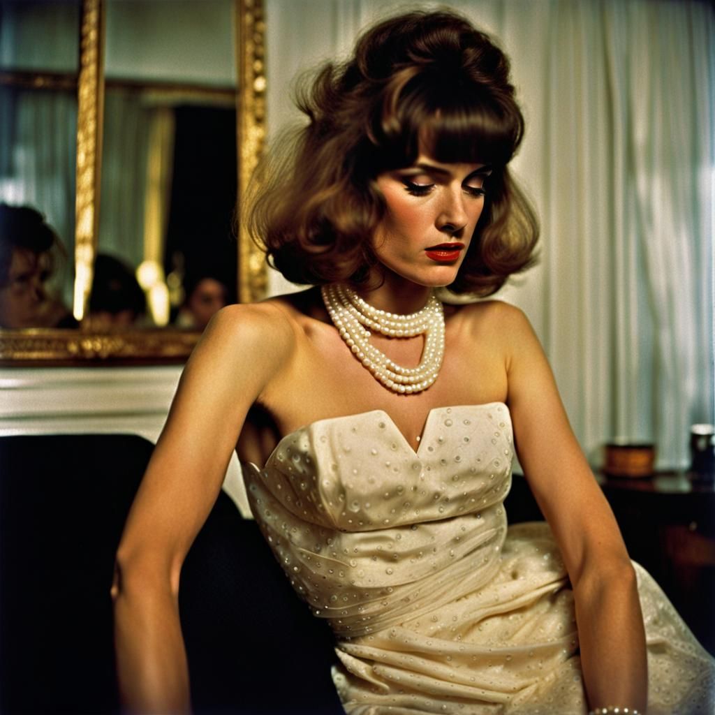 Mob Wife Portrait in Crime Noir Aesthetic