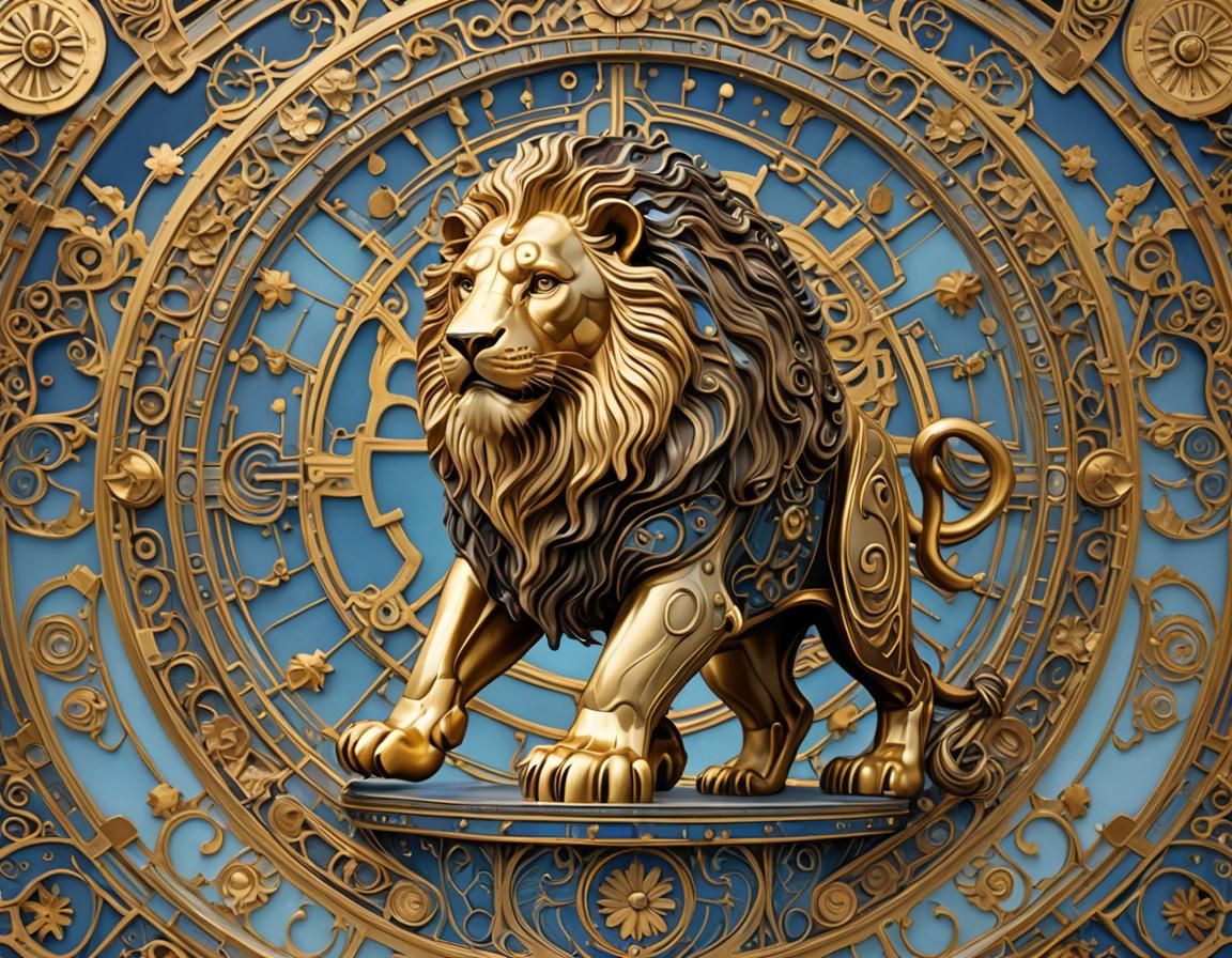 Golden Lion in Star Wars Style, Klimt Inspiration