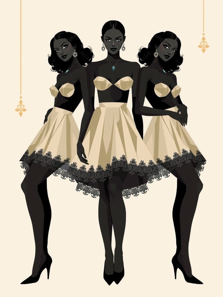 Geometric Gothic Fashion Illustration Hybrid