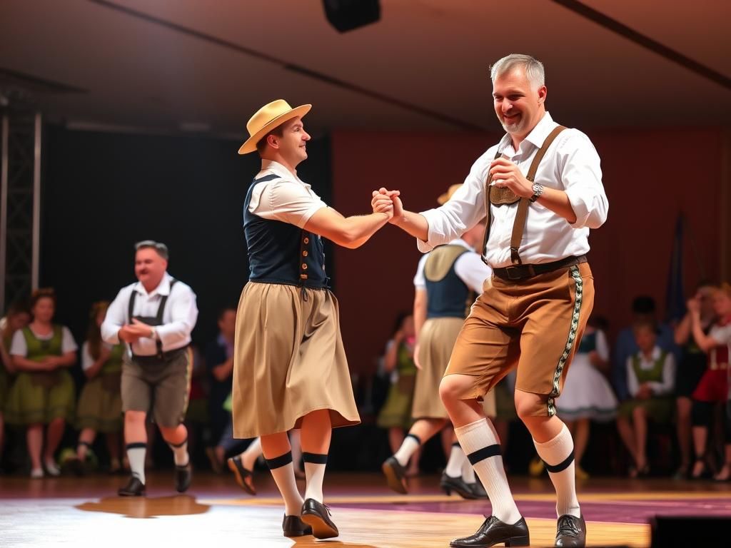 Men at Oktoberfest Often Perform the Schuhplattler, a Tradit...