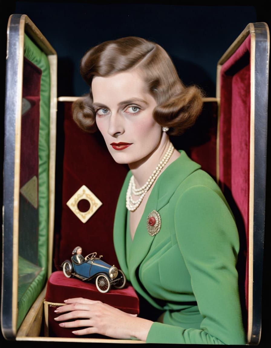 Queen Marie Of Romania With A Bob, Inspecting Her Antique To...