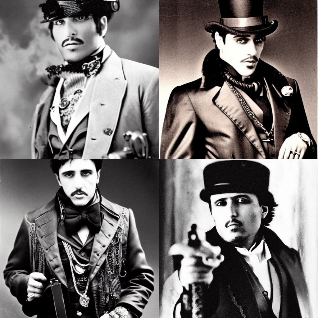Steampunk Tony Montana: A 1900s Photograph