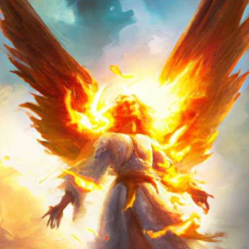 Biblically Accurate Angel of Fire: Digital Matte Painting