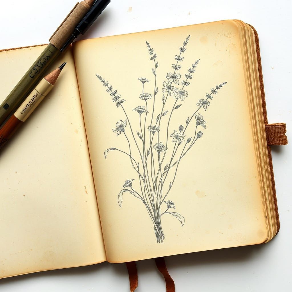 Delicate Vintage Botanical Illustration of Poisonous Plants