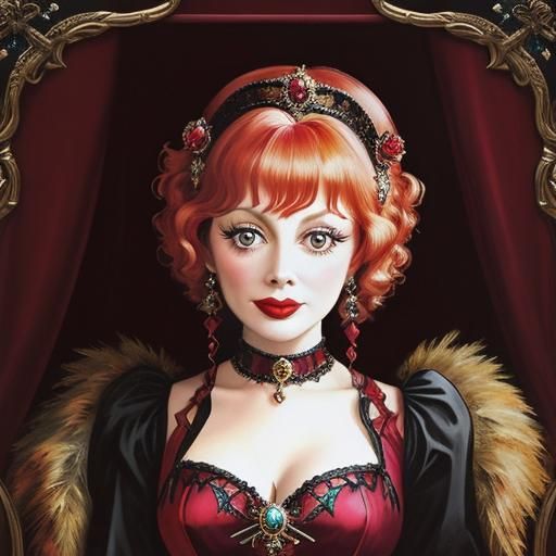 Portrait in Stained Glass Art Nouveau Style