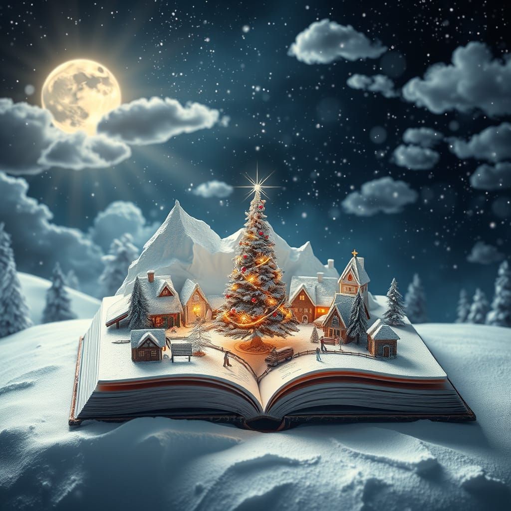 Fairytale Winter Village Emerges From Open Book