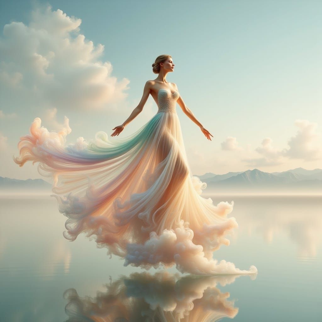 Ethereal Goddess in Luminous Balance