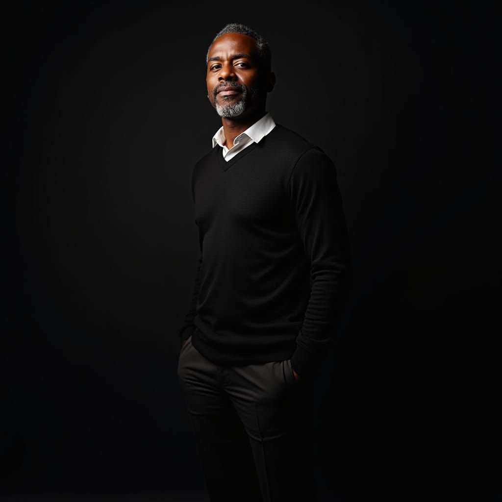 Elegant Portrait of a Distinguished Man in Dark Tones