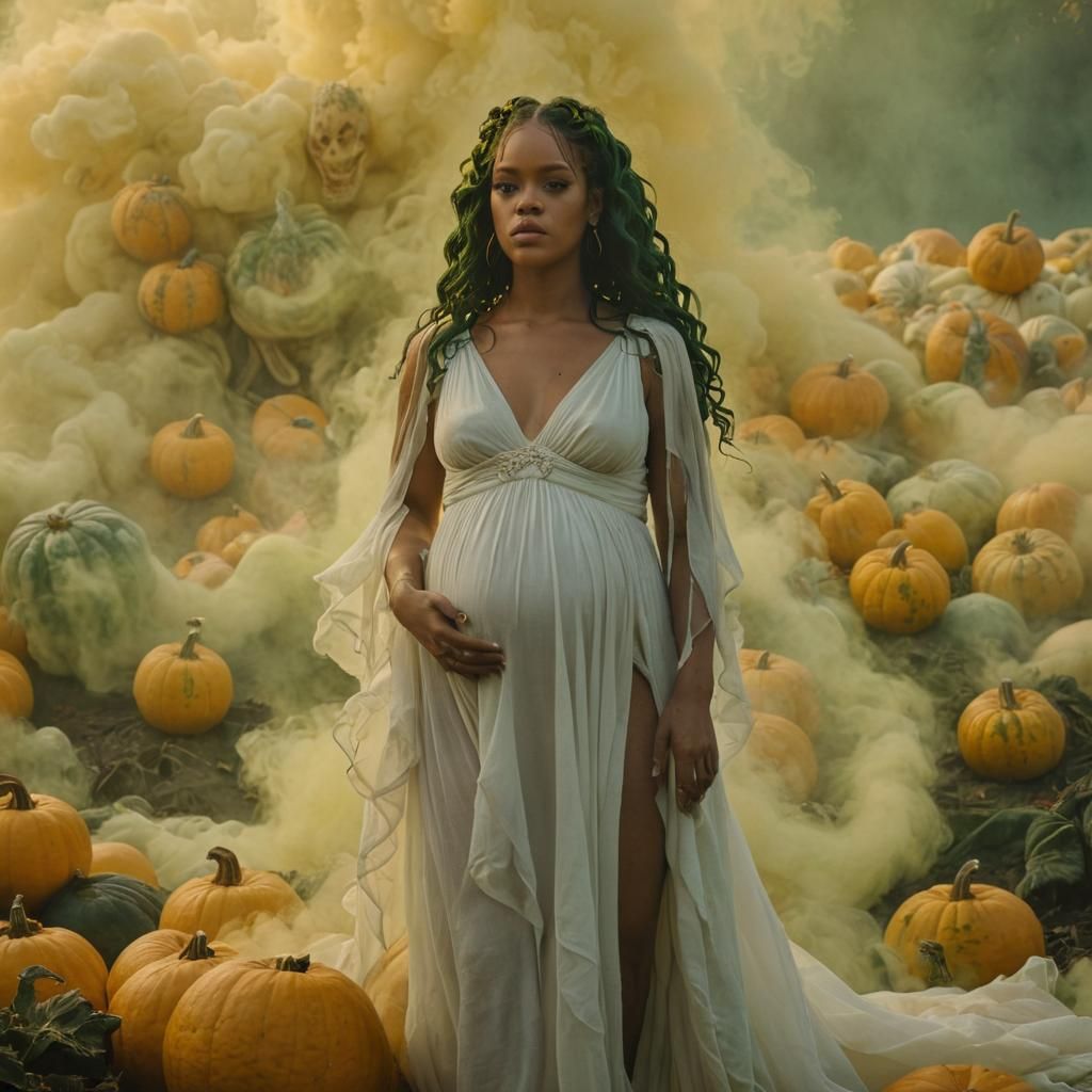 Pregnant Medusa Gorgon in Golden Hour Lighting