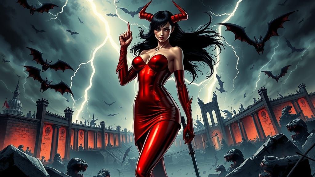Vampirella in Armageddon Saga Comic Art