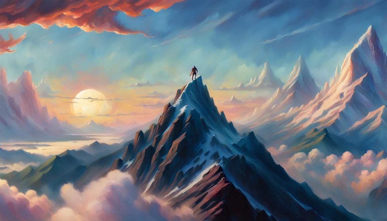 Giantess Climbs Sci-Fi Mountain in Cinematic Style