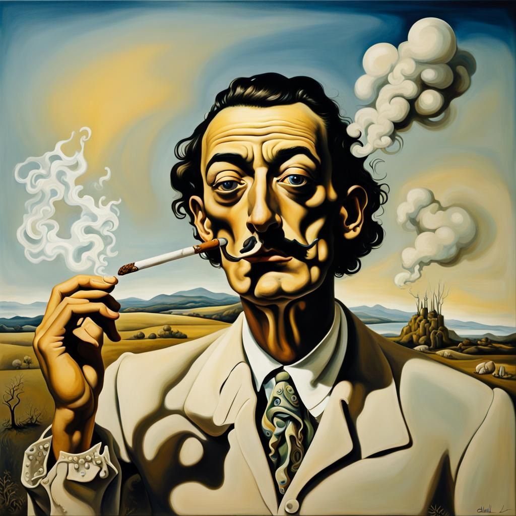 Surreal Woodstock Hashish Scene in Dali Style