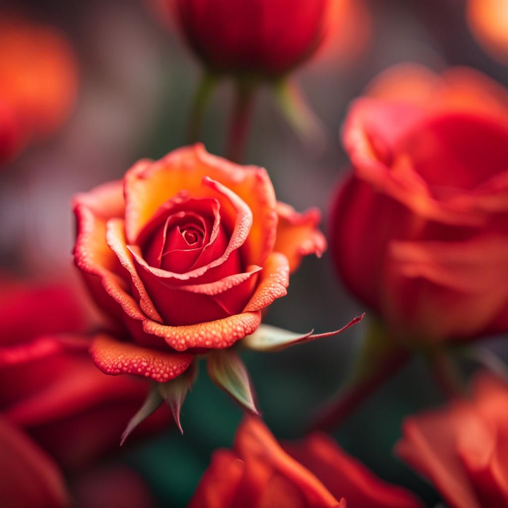 Flaming Rose Photography with Bokeh